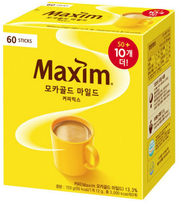 맥심 모카골드 마일드 커피믹스, 12g, 60개입, 1개