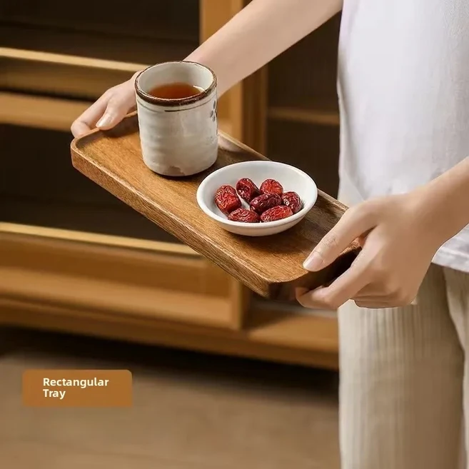 고급 호두나무 피자 트레이 직사각형 주방 식탁 접시 호텔 가정용 심플 스타일 서빙 부탄산, 08 30X12X2 직사각형 플레이트
