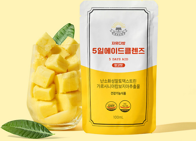자유다방 탄수화물차단 5일에이드클렌즈 망고맛 100ml, 10개