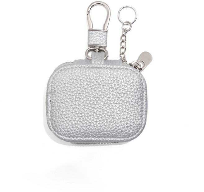 高顏值小巧鑰匙包，時尚腰掛鎖匙包，迷你耳機保護套, 1個, 銀色防盜刷防消磁升級版