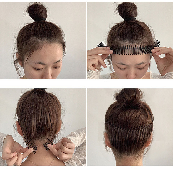 2개/3개/4개 구성 와이드 잔머리 머리띠 탄성 빗살 헤어밴드 앞머리 고정 빗핀