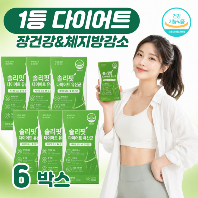BNR17 다이어트 유산균 NEW 비에날씬 프로틴 프로 정품 증정(12박스 구매시) / 슬림한 다이어트&유산균 내장지방 체지방 감소 장건강 모유유래 가세리 HCA 식약청인증, 6개, 120정