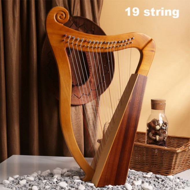 하프 소품 솔리드 우드 베니어 마호가니 리라 현악기 키 19 23 현 악기, 19 String, 1개