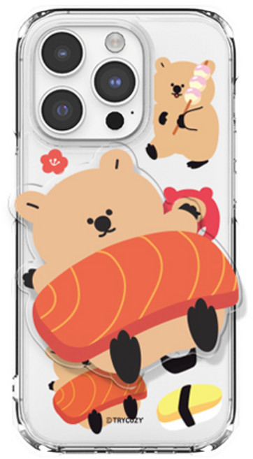 쿼카 여행 퓨어 세이프 올커버 아크릴톡 아이폰15 휴대폰 케이스