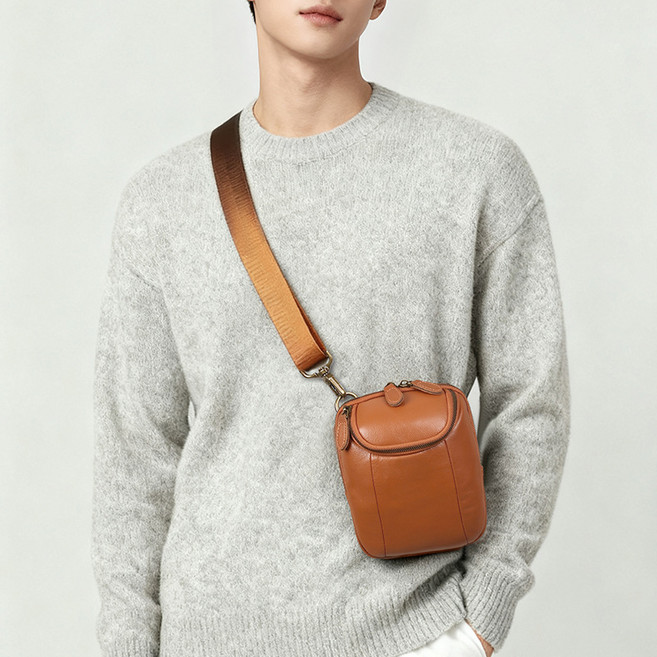 Mimi Market 남자 소가죽 미니백 크로스백 가방