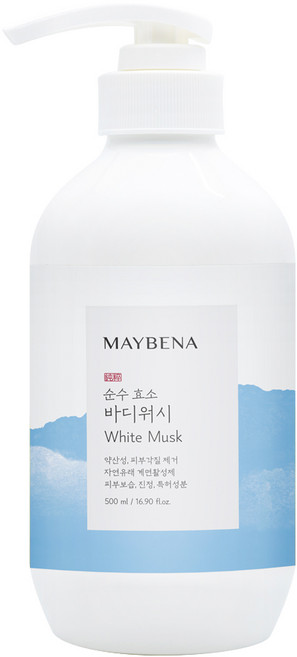 메이베나 순수 효소 바디워시 화이트머스크향, 1개, 500ml