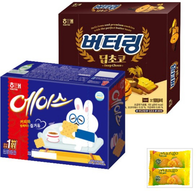 해태제과 에이스 + 버터링 딥초코 (+쥬시젤리2개증정), 1세트, 519g