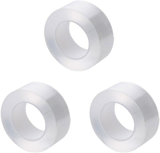 차차미 다용도 방수 투명 매직 테이프 주방 싱크대 화장실 틈새차단 투명 (5cm×5m), 3개