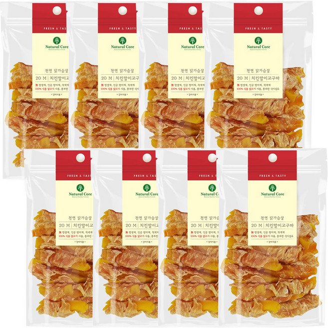 네츄럴코어 치킨말이고구마 110g x 8개 (유통기한26년10월) 천연수제간식, 치킨&고구마