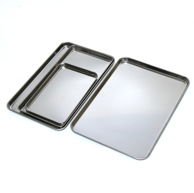 주방애몰 스텐 사각 트레이 소품 음식 쟁반 직사각 재료접시