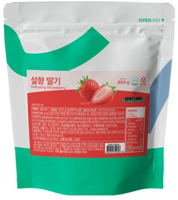 민트라벨 설향딸기 파우더 800g, 1, 1