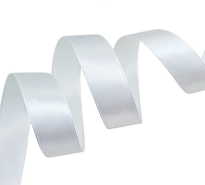 25 yards/roll 25mm넓은 단 하나 측면 사틴 리본 직물 장식 선물 크리스마스 리본 결혼식 꽃 바구니 장식, 1개, 2275cm, white