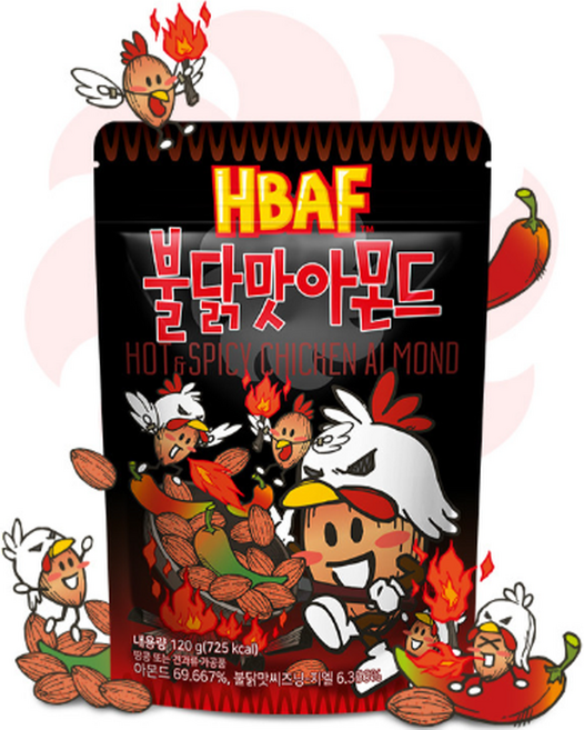 바프 불닭맛 아몬드, 120g, 4개