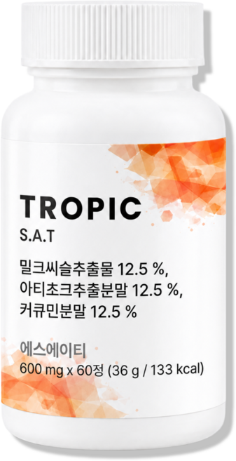 트로픽리서치 S.A.T 실리마린 아티초크 밀크시슬 TROPIC, 1개, 60정
