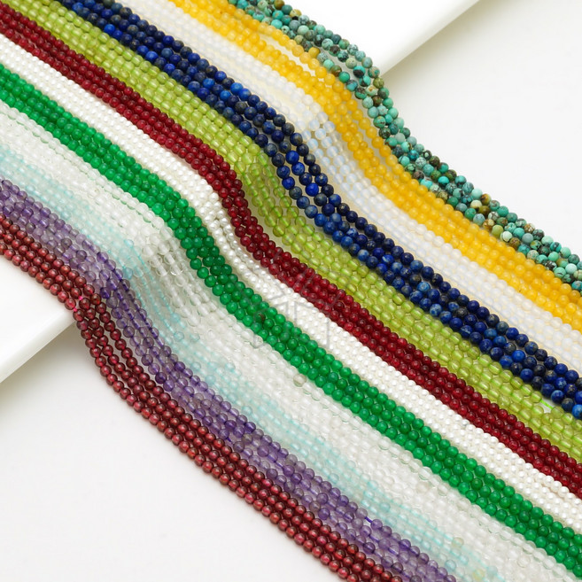 [엔비즈] 1월~12월 탄생석 2mm 천연 젬스톤 Birthstone 탄생월선택 원석 비즈 만들기재료