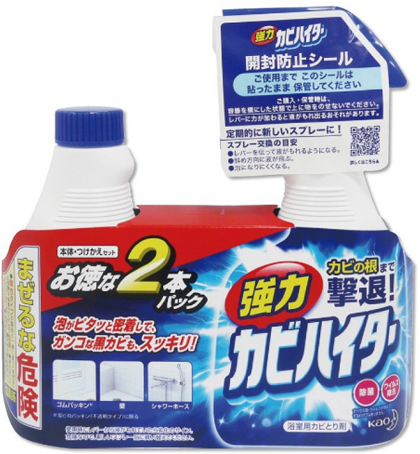 花王強力除霉噴劑，浴室適用，400ml, 1個, 400ml噴霧瓶+400ml補充瓶