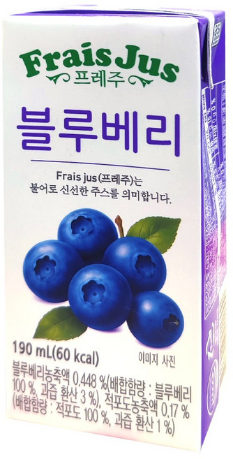 프레주 테트라팩 블루베리, 72개, 190ml