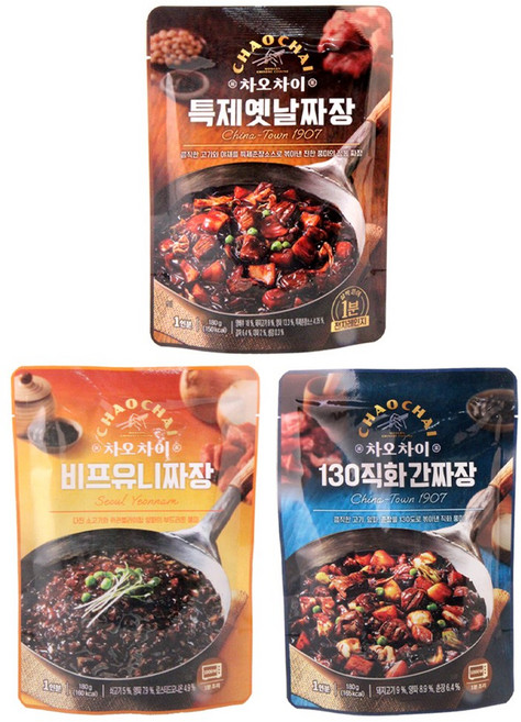 차오차이 베스트 상품 5개 세트 중식 소스(직화간짜장+비프유니+특제옛날짜장+동파육+고추잡채), 1개, 740g