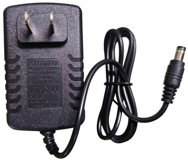 12V2A 電源供應器 插孔外徑5.5mm 適用按摩枕/披肩/監控設備 黑色, 1個