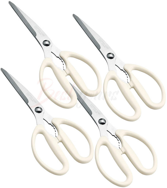 시모무라 화이트핸들 주방가위 16cm, 혼합색상, 4개