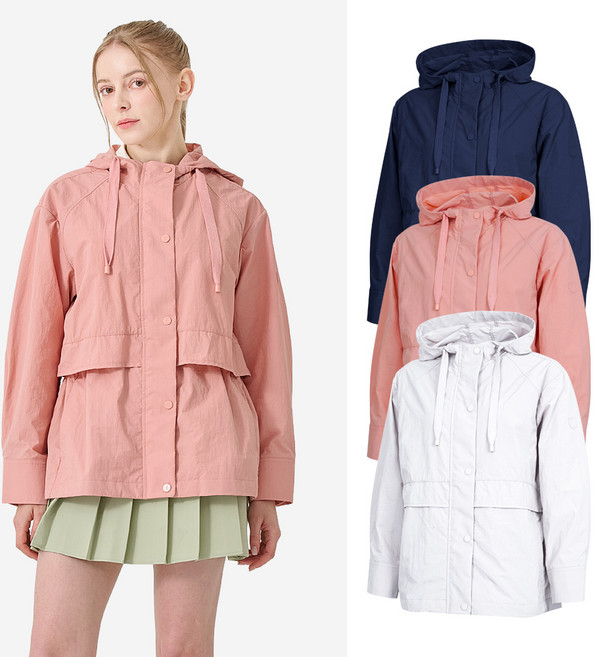 빌트모아 여성 여름 골프웨어 후드 사파리 방수 바람막이 점퍼