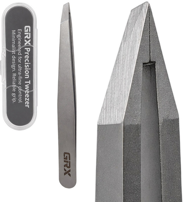 GRX 미세모전용 족집게 잔털제모 트위저, 1개, 실버