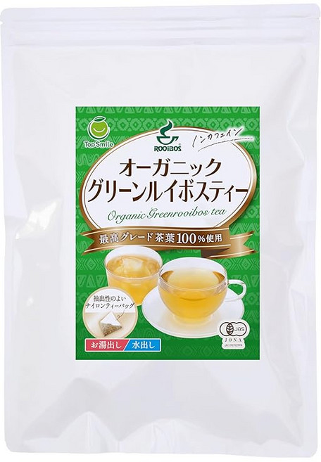 오가닉 그린 루이보스티 유기농 무농약 무카페인 최고급 JP16 등급 찻잎 100% 사용 데친 물내기 삼각 티백 3g×50포 1봉지
