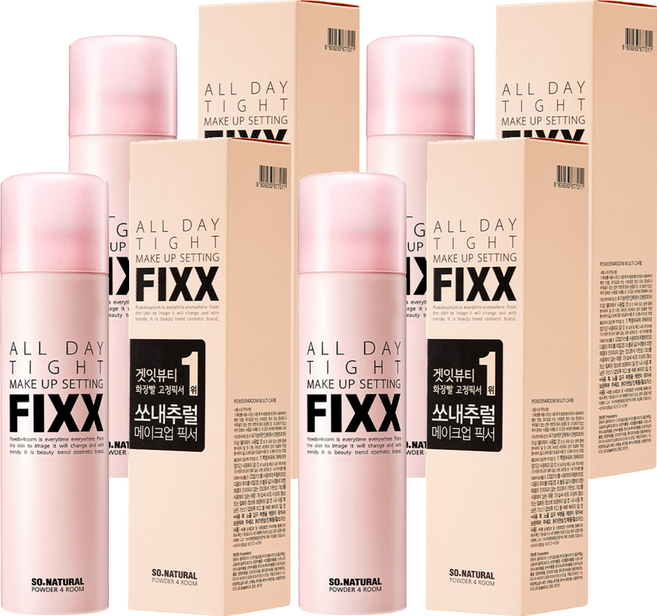 쏘내추럴 파우더포룸 올 데이 타이트 메이크업 세팅 픽서, 100ml, 4개