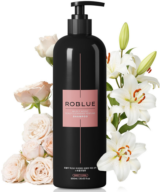여성 샴푸 1 위 향기좋은샴푸 로블루 약산성 샴푸 구매1위 정수리냄새 제거 향 좋은 샴푸 퍼퓸샴푸 스윗플로럴, 900ml, 1개