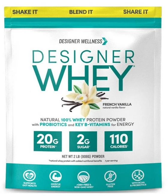 Designer Wellness Whey Protein Vanilla 디자이너 웰니스 웨이 프로틴 프렌치 바닐라 분리유청단백질 908g, 1개 - 쿠팡