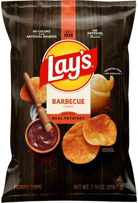Lay's 레이스 바베큐 플레이버 감자칩, 3개, 219.7g