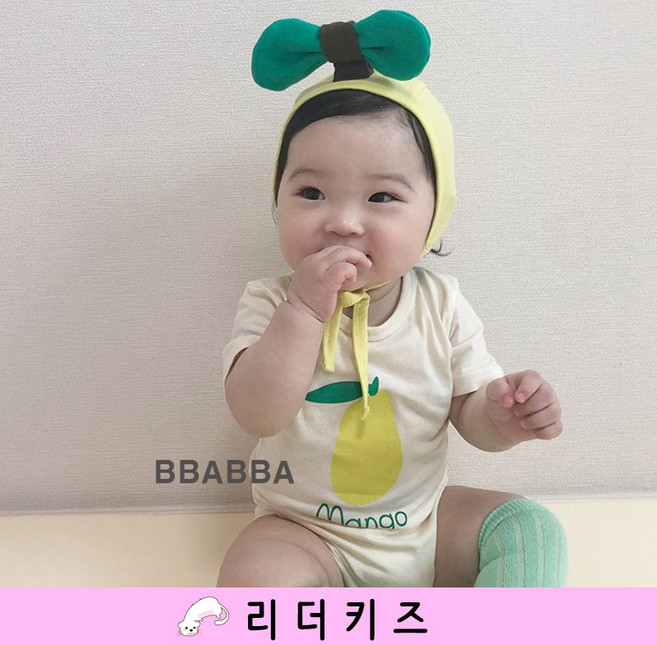 리더키즈 (여름) 미니 망고 슈트 (보넷세트)PP베이비 아기 과일