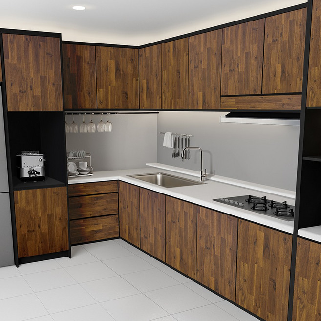 [국내생산] 큐브프레임 싱크대문짝 교체 씽크대 도어 제작 LPM, 멀바우컬렉션무광