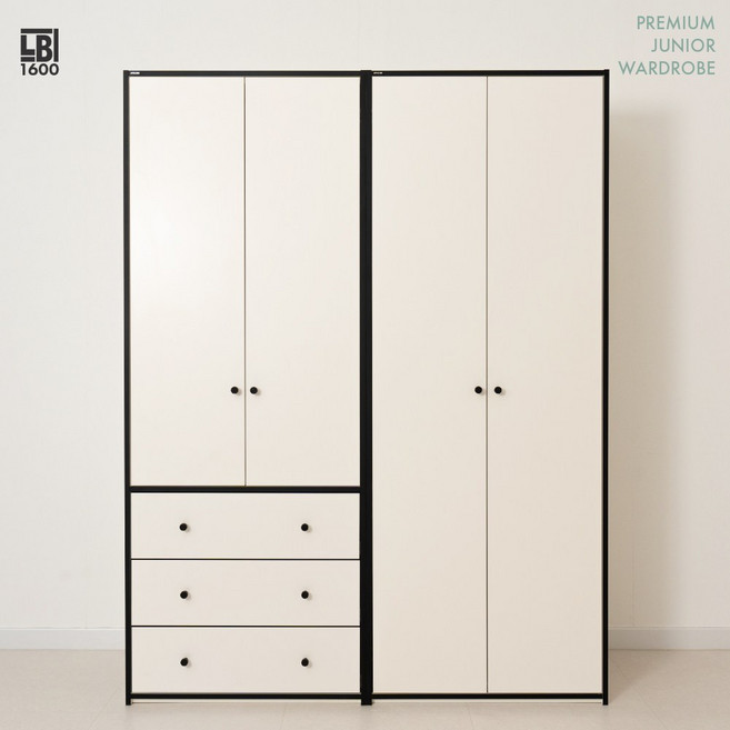 리엘비 레브 SE0등급 아기옷장 주니어옷장 서랍장 1600세트B, 2단, 포함, 블랙