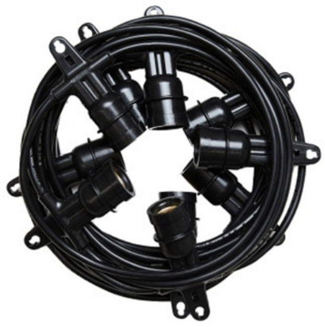 국내산 전등선 E26소켓용 스트링월드 스트링 라이트 줄조명 야외조명 5M/10M/15M, 1개, 블랙10M10등