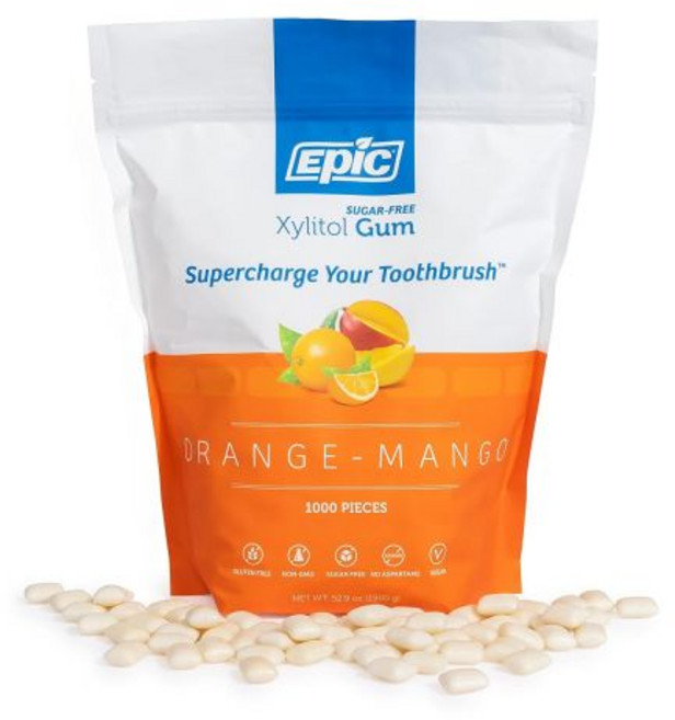 Epic 민트 껌 에픽 아스파탐 무첨가 100% 자일리톨 설탕 페퍼민트 맛 12개입 12팩, 오렌지 망고, 1000개 (1팩)