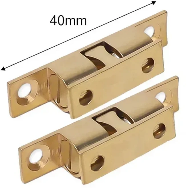 더블 볼 문짝 래치 용수철 잠금 장치 가구 캐비닛 옷장 조절 가능한 황동 버클 40mm, 01 6PCS, 04 Gold-40mm
