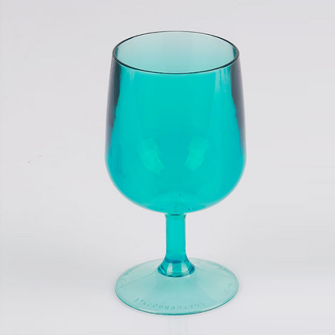 플라스틱 고블렛잔 10온스 300ml 투명 블루 브라운 그린 와인잔 샴페인잔 캠핑용 가정용 업소용 고강도 PC 휴대용 와인 레드 화이트 스파클링 아이스 음료수 과일쥬스, 그린 10온스 300ml, 1개