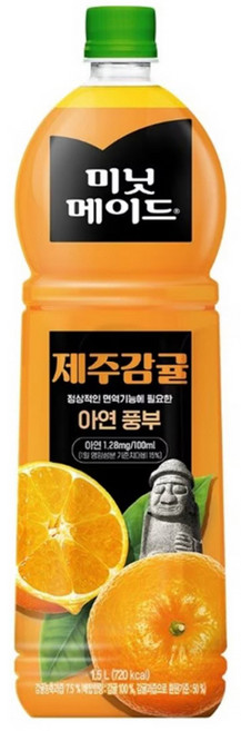미닛메이드 프루티 제주감귤 주스, 1.5L, 12개