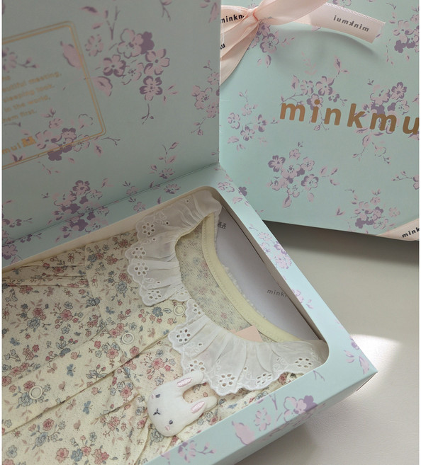 [백화점포장] 밍크뮤내의 루루플라워뱀부반팔내의 여아레이스내의 출산선물 백일선물 돌선물 신생아선물 젠더리빌선물