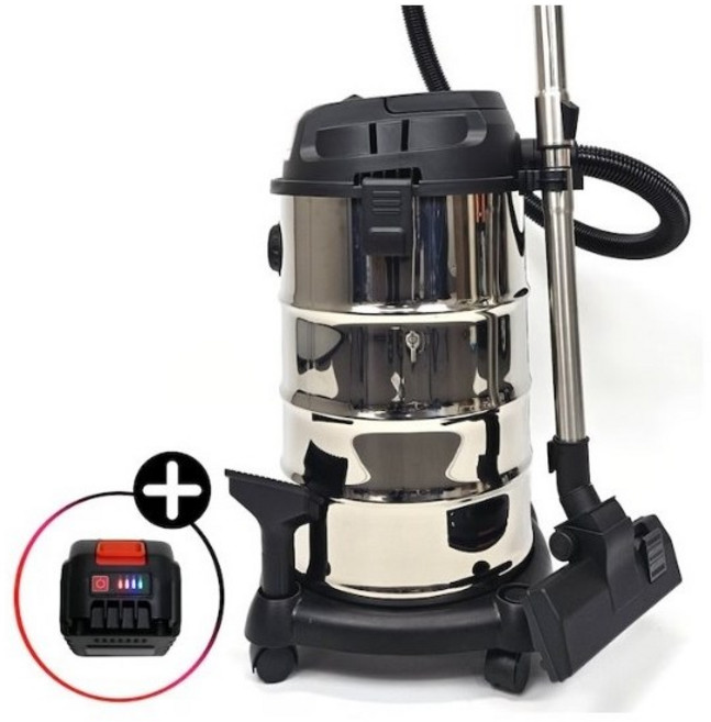 무선건습식진공청소기 타이거킹 베터리2개 TKC-30L 30리터 30L 업소용청소기 무선청소기 건습식진공청소기, 블랙, 배터리2개