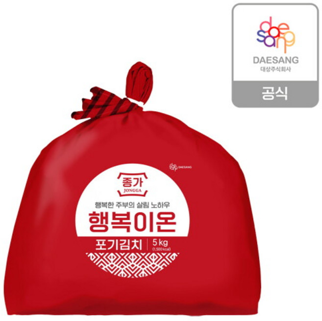 종가 행복이온 포기김치 5kg, 1개