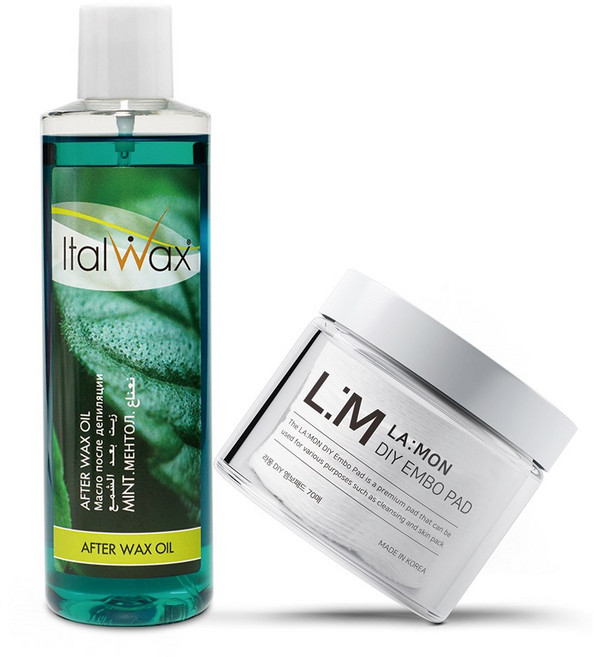 이탈왁스 잔여물제거&쿨링 애프터 왁스 민트 오일 250ml + 라몽 DIY 엠보 패드 70매입, 250g, 1개