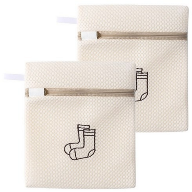 민아루 세탁망 양말용 18 x 20 cm, 2개