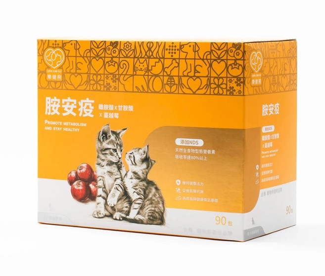 樂健飛 胺安疫 離胺酸+甘胺酸+蔓越莓 貓咪保健, 90個, 2.5g