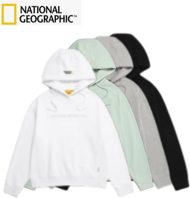 [백화점 발송] 내셔널지오그래픽 여성 후드 티셔츠 데일리룩 일상 캠퍼스 학생 등교 사무실 출근 운동 워킹 여행 봄 가을 겨울 긴팔 상의