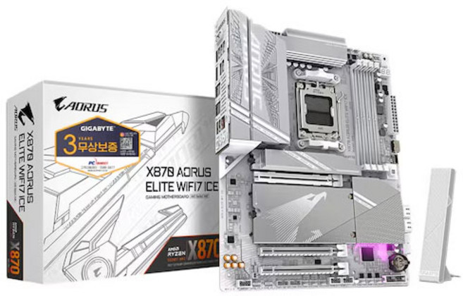 GIGABYTE X870 AORUS ELITE WIFI7 ICE 피씨디렉트 MOTHERBOARD 메인보드, 1개