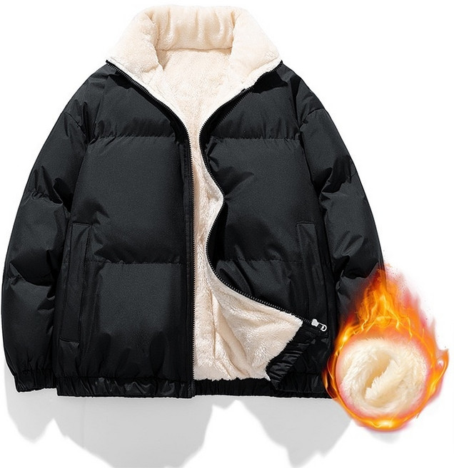 겨울 따뜻한 양털 하이넥 패딩 기능성 방수 방풍 숏 잠바 베이잉