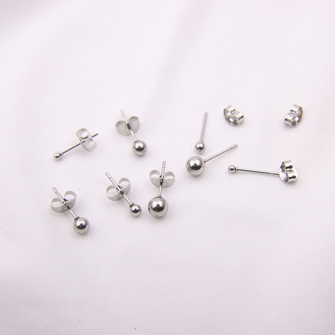 鈦鋼養耳棒不鏽鋼豆豆圓珠耳骨釘簡約百搭小巧耳飾