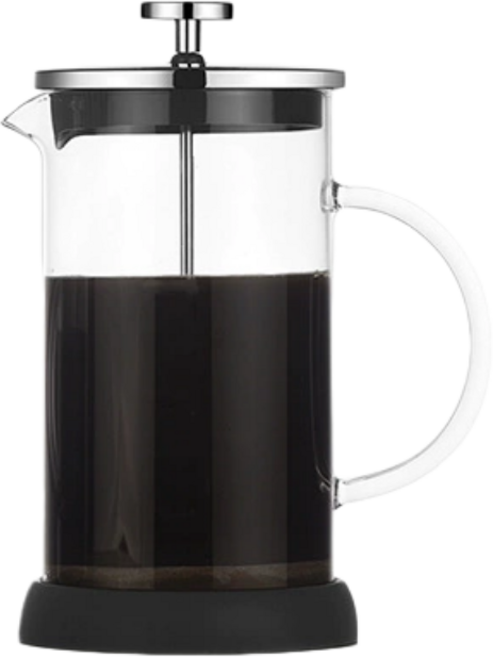 法式濾壓壺 高硼矽耐熱玻璃 手沖咖啡壺 泡茶機, 透明, 1個, 600ml